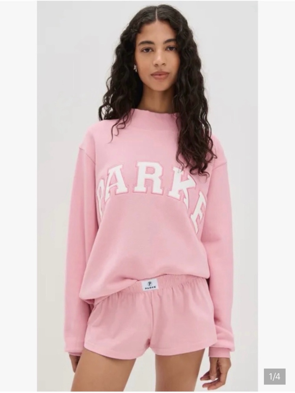 Parke Heritage Varsity Mockneck Sweatshirt Conch Pink (price firm)